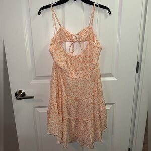 Peach/Coral Floral Spaghetti Strap Sundress